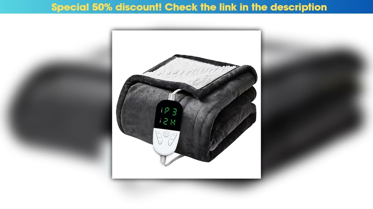 Hot Picks Heated Blanket-Electric Blanket,Soft Heated Throw Blanket with 6 Heating Levels & 4 Hours