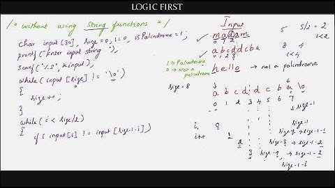 Palindrome program for string in C