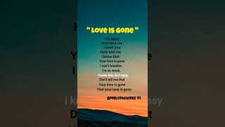 LOVE IS GONE (LYRICS ) || LYRICS VERSE || 🌼💖 #music #song #cover #englishsong #loveisgone