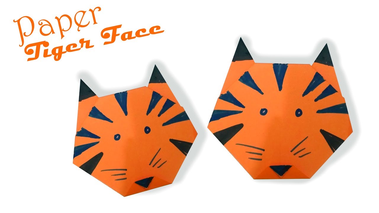 How to make an Origami Tiger Face Easy StepbyStep Tutorial for Kids and Beginners YouTube