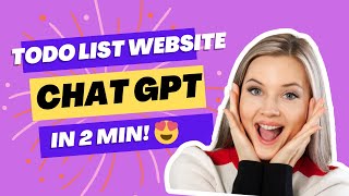 Build Todo list Website with Chat GPT #openai #artificialintelligence #chatgpt #