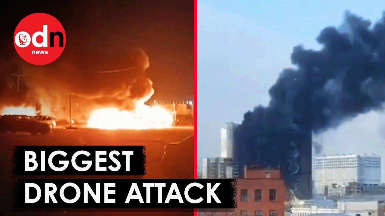 Dramatic Footage Shows 'Biggest' Drone Attack Ahead of Crucial US-Ukraine Talks
