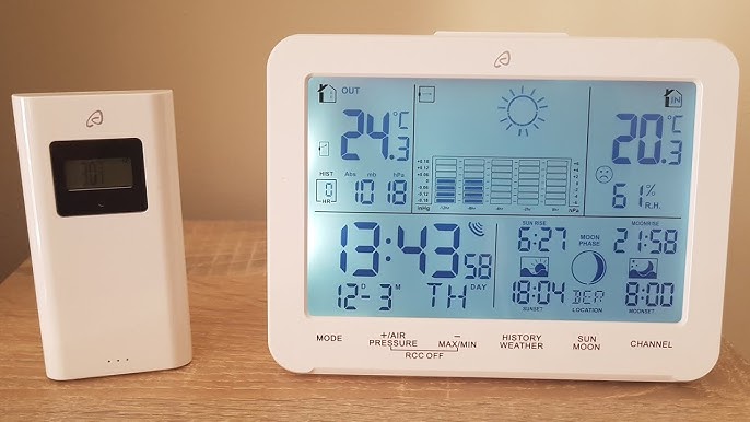 Station météo sans fil radio-pilotée avec 3 capteurs extérieurs : FWS-400