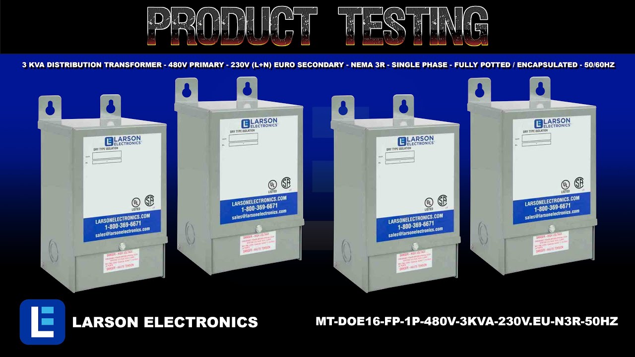 3 kVA Distribution Transformer - 480V Primary - 230V (L+N) Euro Secondary - NEMA 3R - Single Phase