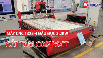 MÁY CNC 1325-4 4 ĐẦU ĐỤC 3.2KW CẮT TẤM COMPACT