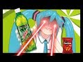 Hatsune Miku - Po Pi Po, but everytime there is a vegetable, the speed increases by 5%