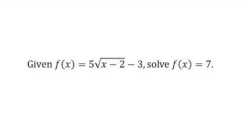 Solve a Radical Equation Given Function Notation