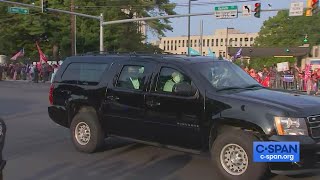 President Trump Drives By Supporters Outside Walter Reed Medical Center.