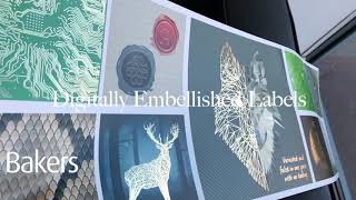 Digitally embellished label samples
