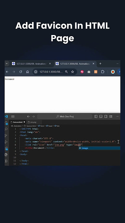 Add Favicon In HTML Page  #javascript #css #coding