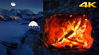 🔥 Mountain Hearth Serenity: 10-Hour Fireplace Ambiance Amidst Frozen Lakes and Majestic Peaks UHD 4K