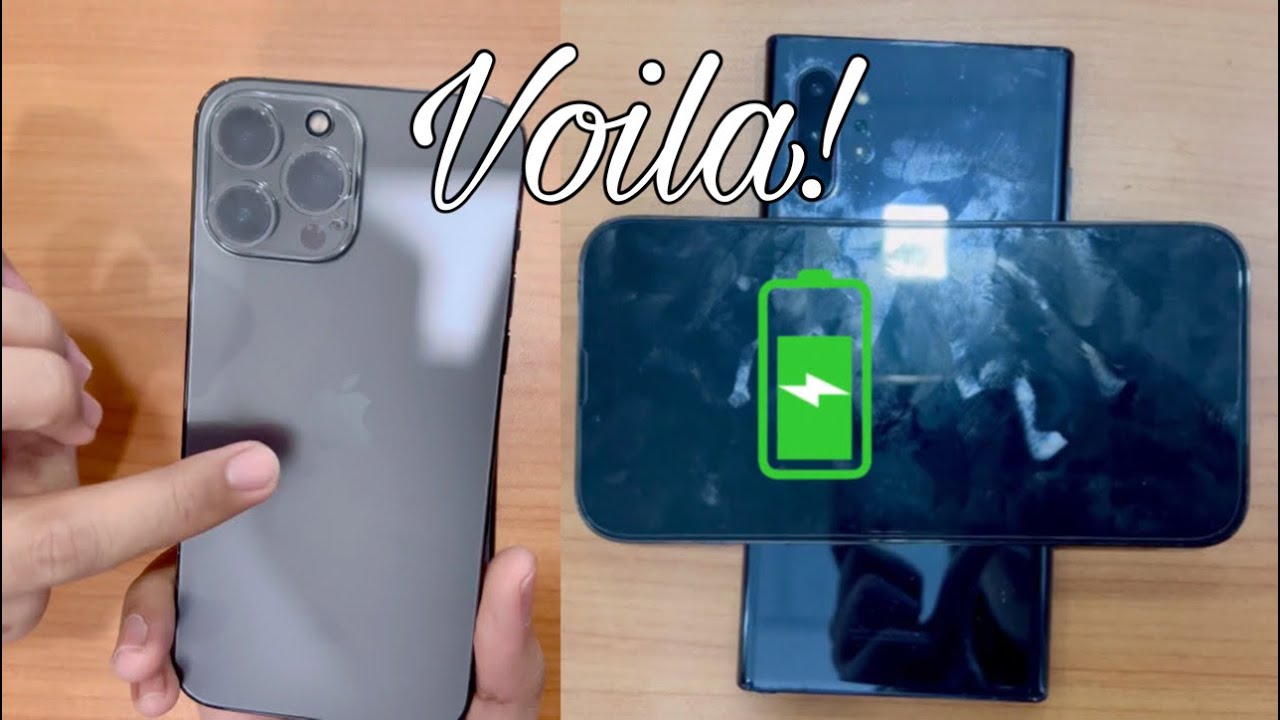 Charging iPhone 13 Pro Max at the back of Samsung Galaxy Note 10+ YouTube