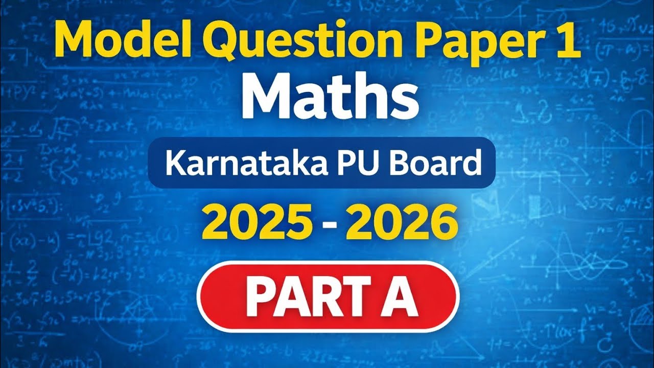 MODEL PAPER 1 KEY ANSWERS PART A PUC MATHS