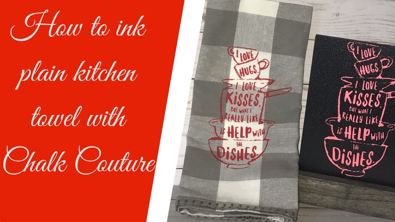 How to Decorate Kitchen Towels with Chalk Couture // Cristy Colombo