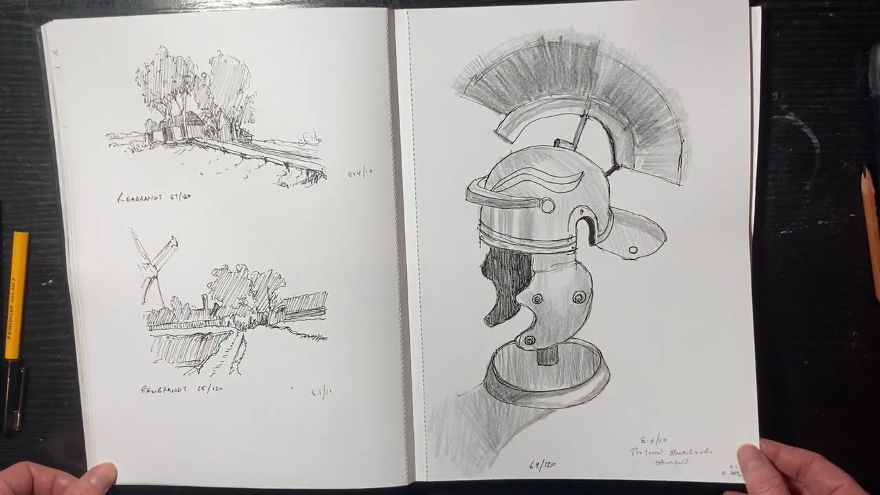 Christmas drawing challenge 2025 sketchbook review (124 drawings in 12 days) 