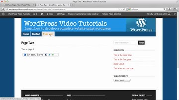 WordPress Tutorials   56   Page Heirarchy, Parent and Child Pages