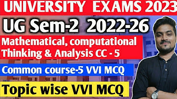 UG Sem-2 Mathematical computational Thinking & analysis important question Topic- Mean, Median,Mode