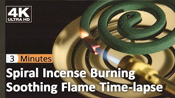 3 Minutes of Spiral Incense Burning – Soothing Flame Time-lapse【4K】