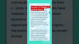 concept of freedom in political theory