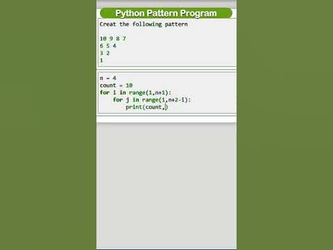 Python Piramid Pattern | for loop in python | down number piramid ...