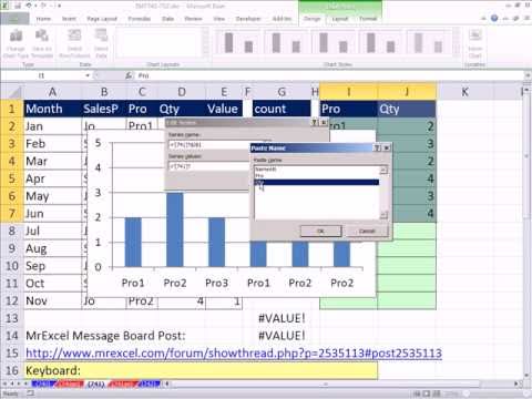 Excel Magic Trick 741: Avoid Errors & Blanks In Chart Using Formulas & Defined Name Dynamic Ranges