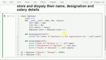 Python program to keep track of the number of employees in an organization by Mahesh Huddar