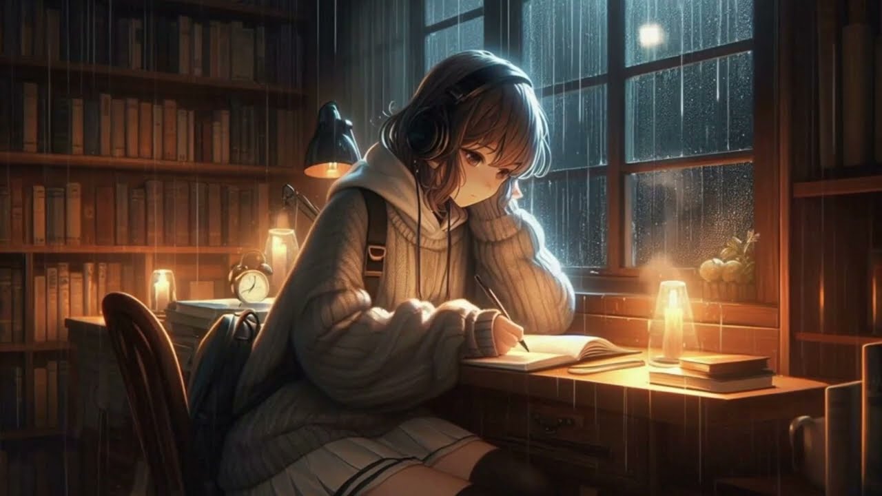Dark Academia Library Rain Lofi for Studying and Concentration – 3 Hour