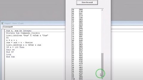 Vb 6.0 #17 Sample of Exiting Loop with ListBox and Command button