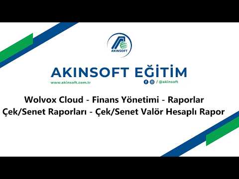 WolvoxCloud - Finans Yönetimi - Raporlar - Çek/Senet Raporları - Çek Senet Valör Hesaplı Rapor