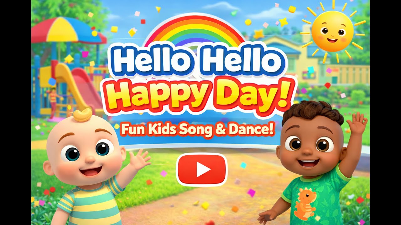 Hello Hello Happy Day! 🌈 | Fun Kids Song & Dance 
