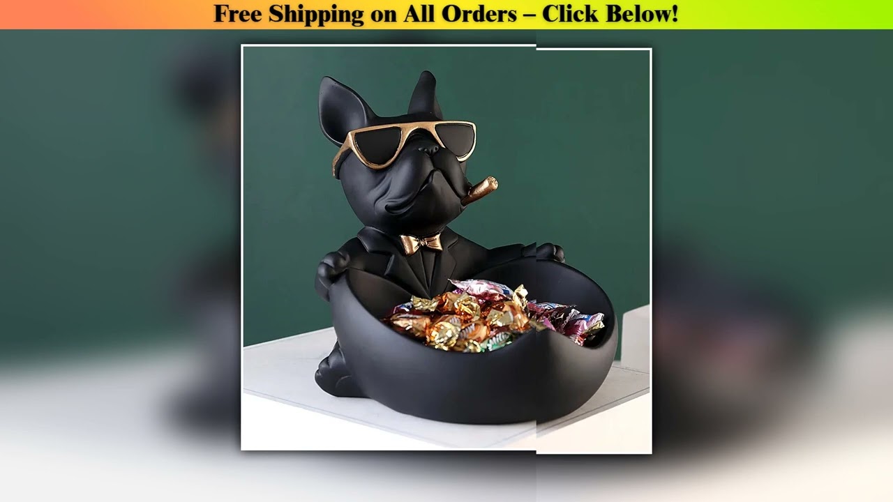 Home Decor Cool Dog Figurine Dog Statue Storage Box Animal Ornament Resin Craft Art Sculpture