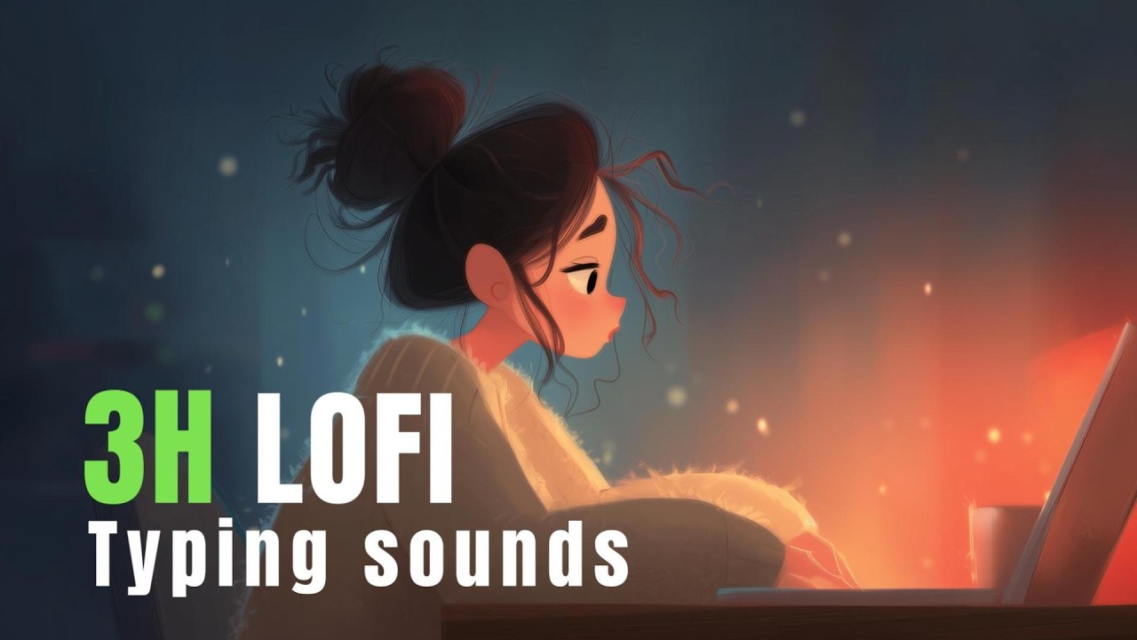 Fluffy Healing Vibes 💻 Soft Piano & Typing ASMR [3 Hours] Cute Anime Lofi | Healing Beats