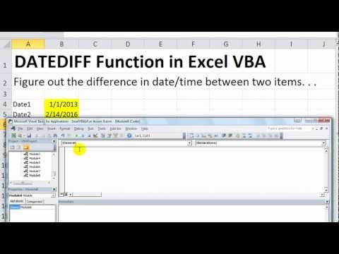 Excel VBA Basics #24 DateDiff in VBA - Difference in Seconds, Hours, Weekdays, Quarters, Months, Etc