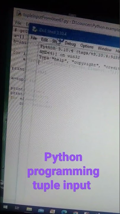 python programming tuple input from user example code udahran - YouTube