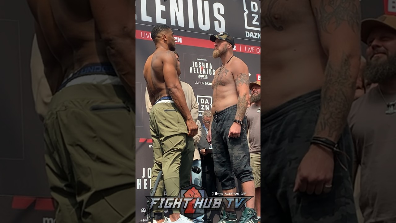 JACKED Anthony Joshua STEPS TO Robert Helenius in INTENSE Final face off at weigh in!