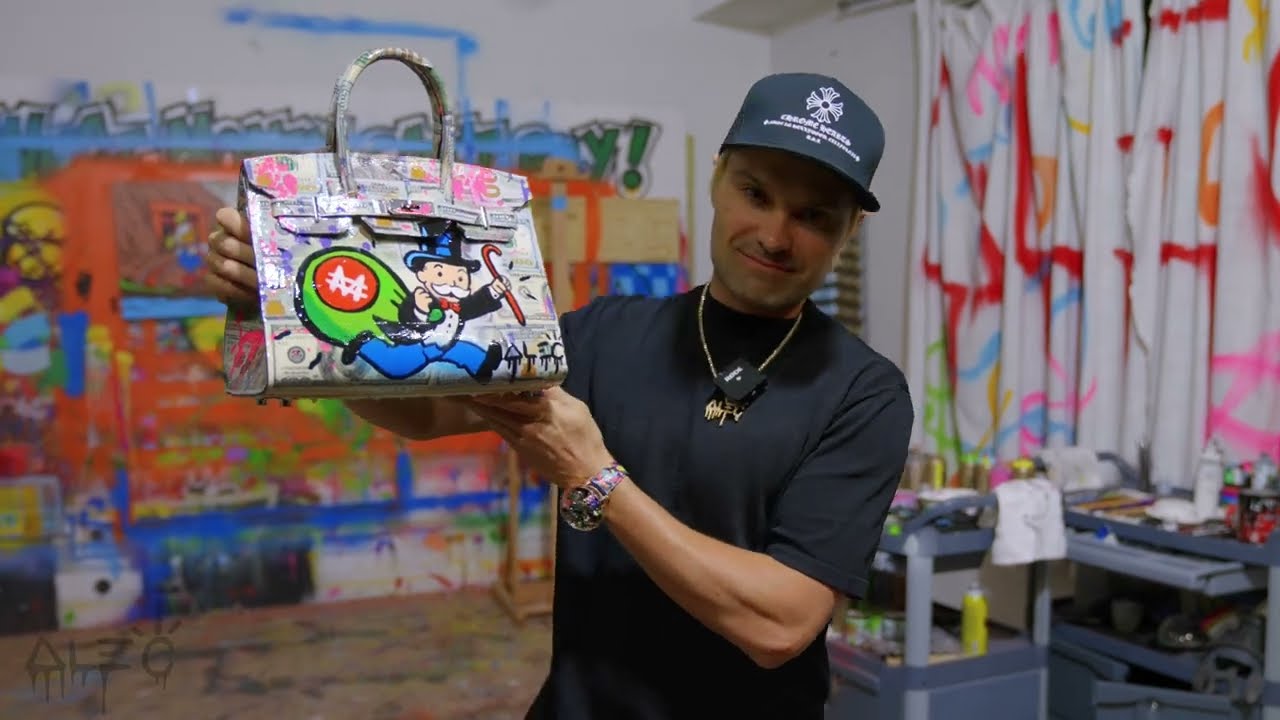 alecmonopoly process of painting an hermes birkin!