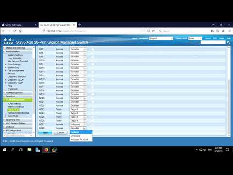 Cisco SG350-28 port Programming through GUI vlan creation and familiarization