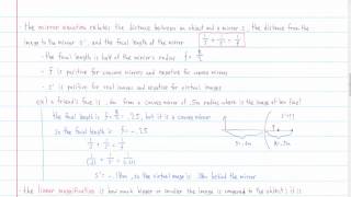 [Physics] Geometric Optics: Mirror Equation and Magnification
