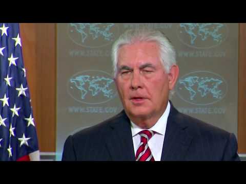 Rex Tillerson Press Briefing on Trump Flip Floping on his new afghanistan Strategy 8/22/2017