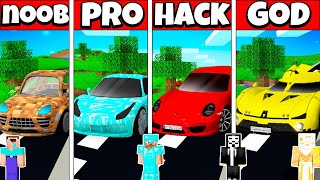 SUPER CAR HOUSE - Minecraft Battle: NOOB vs PRO vs HACKER vs GOD / Minecraft Animation