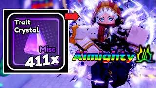 สุ่มTrait 100Reroll ได้Almigthyไหม! | Roblox Anime Defenders