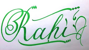 Rahi Name Signature Calligraphy Status | How to Cursive write with cut Marker #rahi @rahi