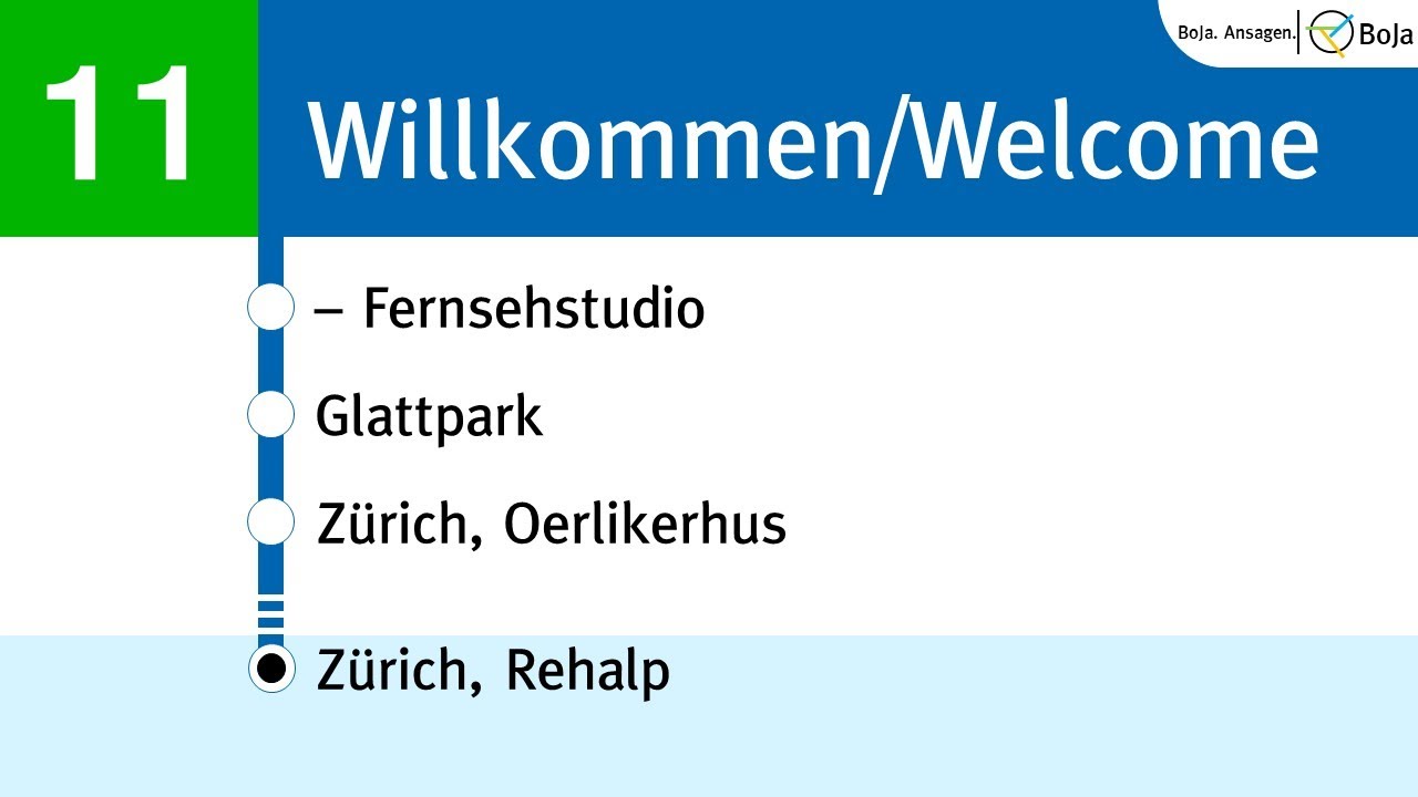 VBZ/ZVV Ansagen | 11 Zürich, Auzelg - Rehalp | BoJa Ansagen