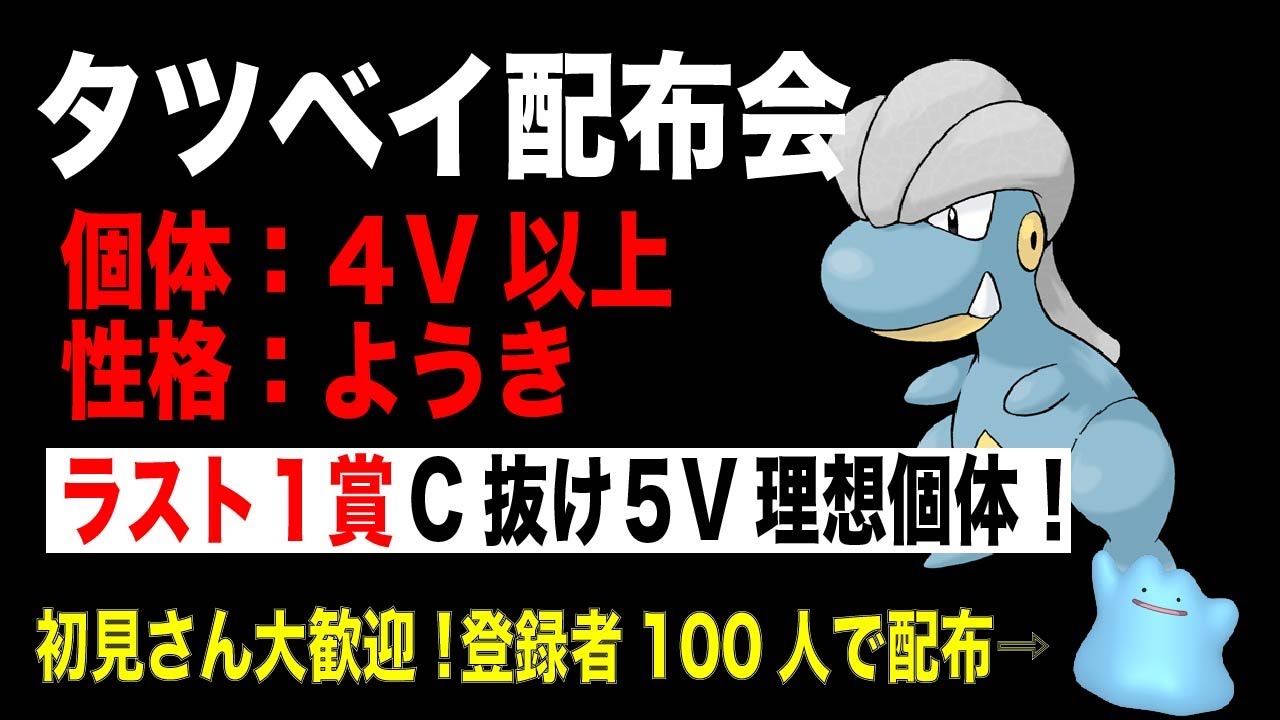 ポケモン交換会 理想個体あり 4v 5vタツベイのお渡し 初見さん大歓迎です ダイパリメイク Youtube