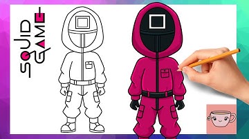 How To Draw Squid Game Guard - Square | Easy Drawing Tutorial
