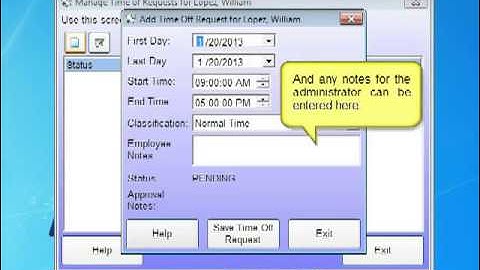 Placing a Time Off Request - Time Clock MTS