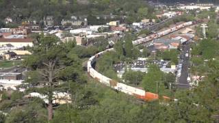 EBD BNSF stack train seen from Lowell Observatory Heights, Flagstaff AZ  May 2016