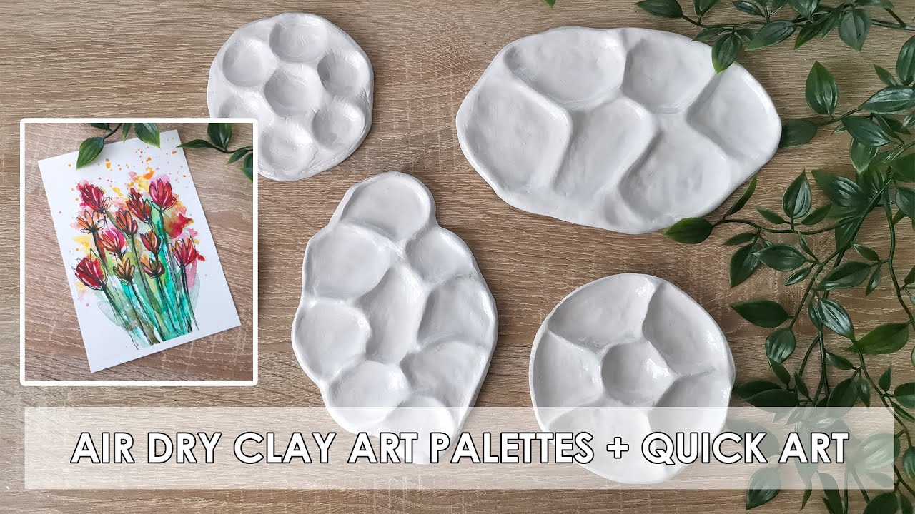 How I made Diy Air Dry Clay Palette.Ceramic Paint Palette