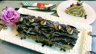 كيك رولي بكريمة القهوة/كيفية الحصول على كريمة مميزة عاقدة بدون جيلاتين/biscuits roulé