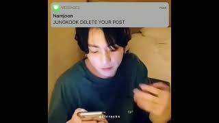 [ BTS ] Jungkook on twitter 🤣RM told him to delete his tweet😂🤣